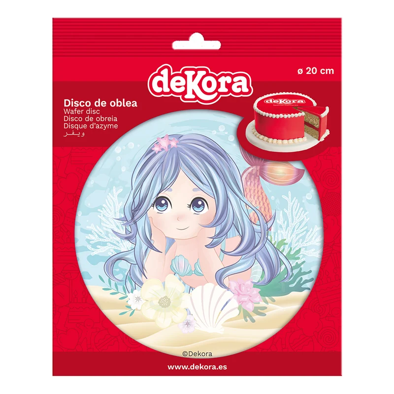 DISCO OBLEA TARTA SIRENITA 20CM