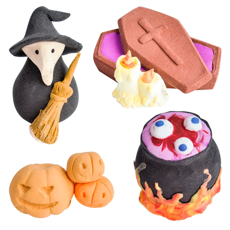 DECORACION AZUCAR HALLOWEEN 4 FIGURAS 5 - 5.5 CM -3D