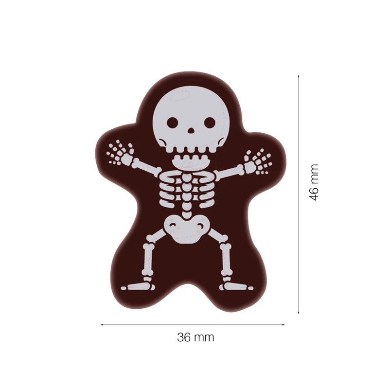 DECORACION CHOCOLATE NEGRO ESQUELETO HALLOWEEN 72 UDS