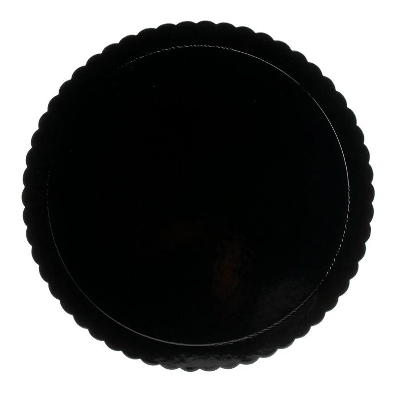 PLATO REDONDO PARA TARTA NEGRO BORDE ONDULADO Ø 30 CM H 3 MM