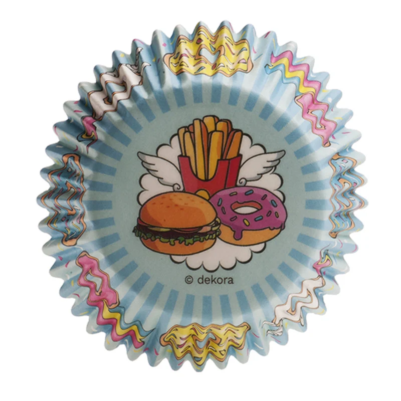 BLISTER 25 CÁPSULAS CUPCAKE FAST FOOD Ø 5CM H 3CM