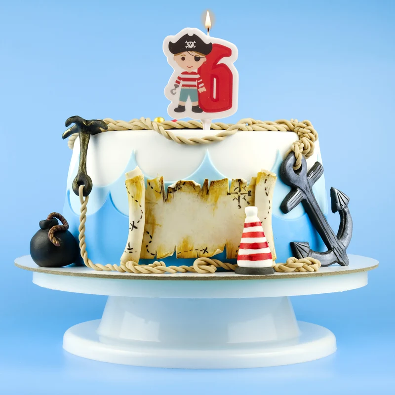 DISPLAY 12 VELAS 2D PIRATAS Nº6 | 7CM
