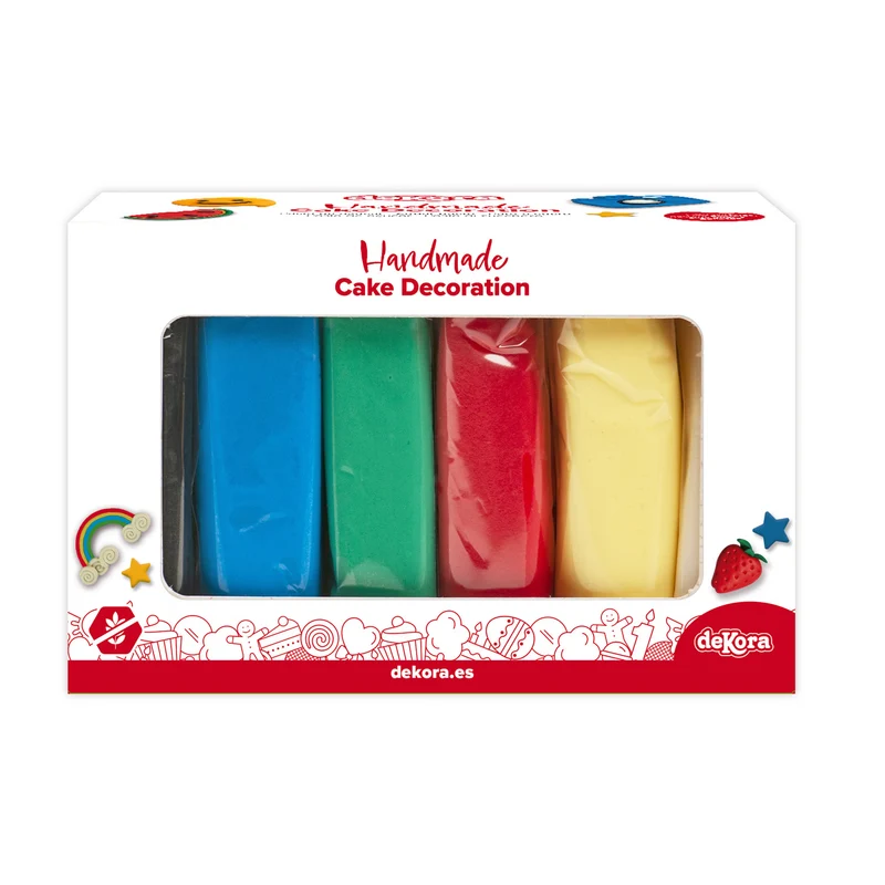 PACK FONDANT 6 COLORES PRIMARIOS 600GR