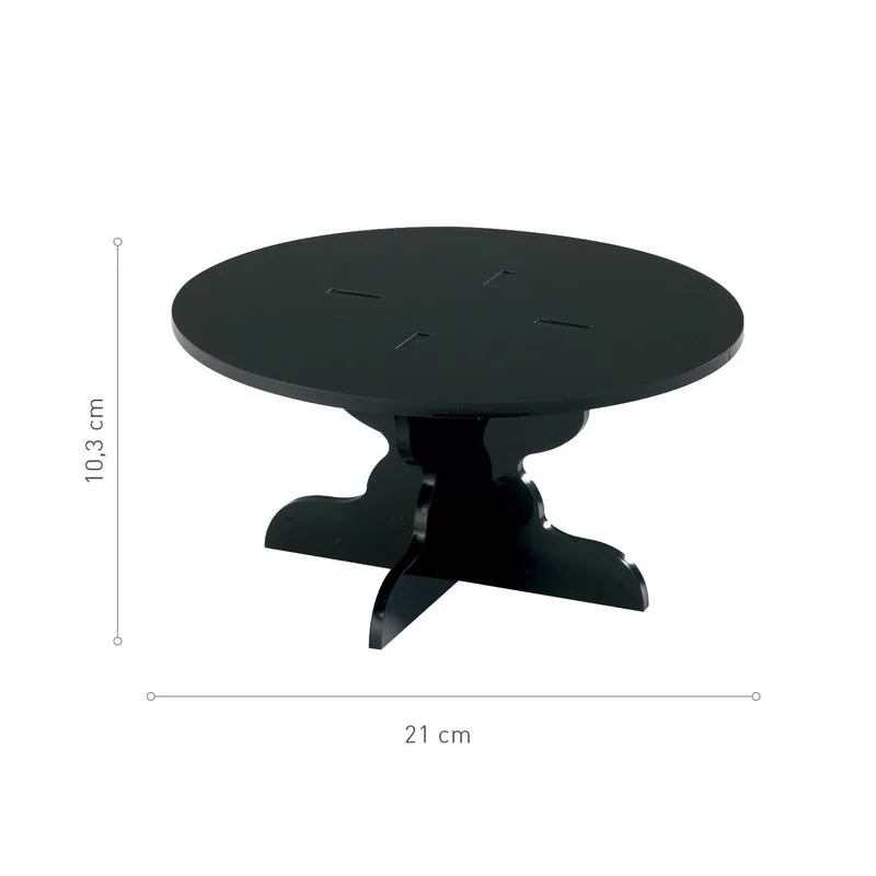 MINI SOPORTE PLEXIGLAS NEGRO Ø 21CM H 10.3CM