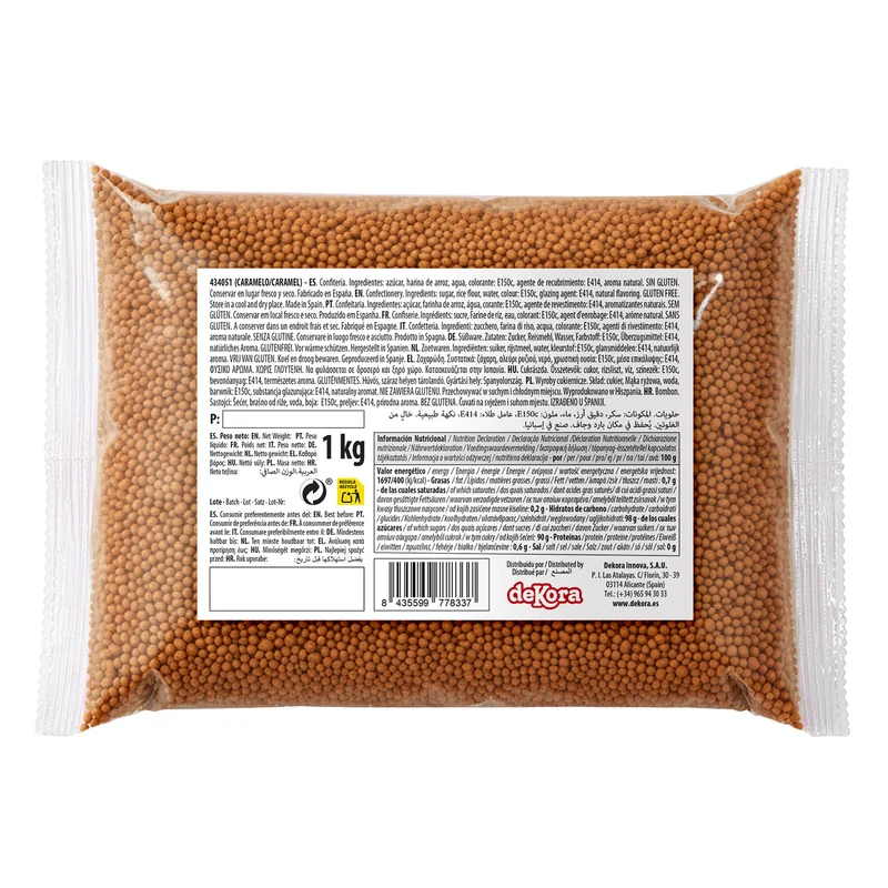 DEKOCRUNCHIES SABOR CARAMELO 1KG