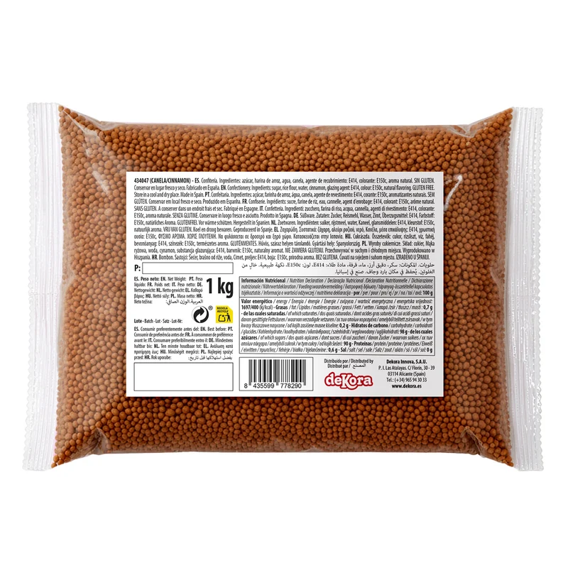 DEKOCRUNCHIES SABOR CANELA 1KG