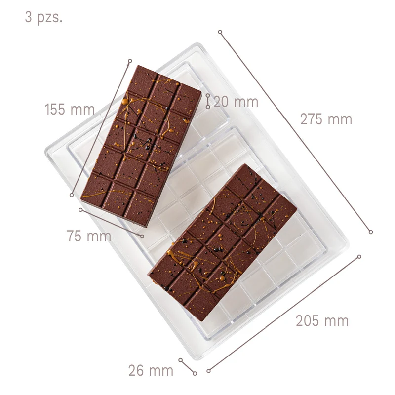 MOLDE POLICARBONATO YUMMY TABLETA 275 X 205 X 26 MM –3 PZS