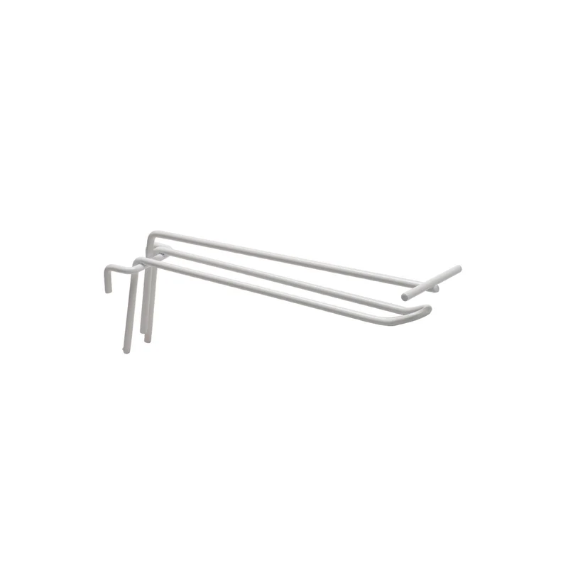 GANCHOS PORTA PRECIO METAL BLANCO DE EXPOSITOR REJILLA 20CM