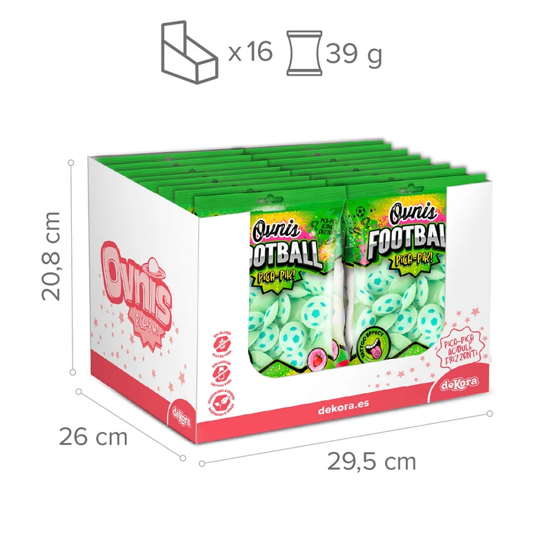 OVNIS RELLENOS CON PICA PICA TATTOO FÚTBOL 39GR