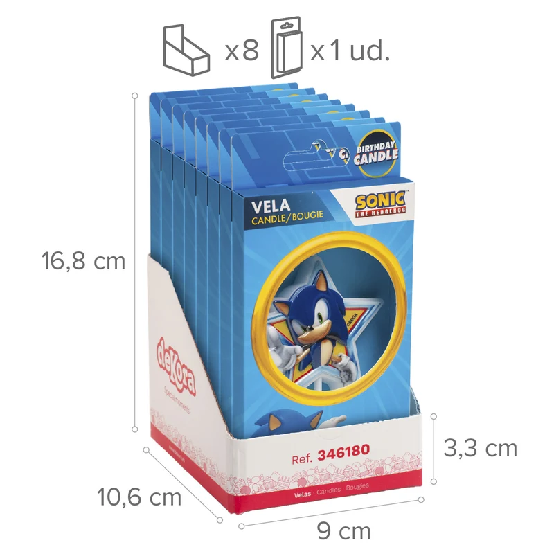 VELA DE CUMPLEAÑOS SONIC