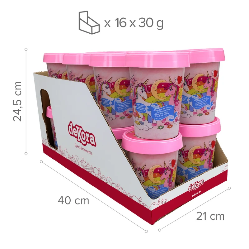 ALGODÓN DE AZÚCAR UNICORNIO CON STICKER 30GR