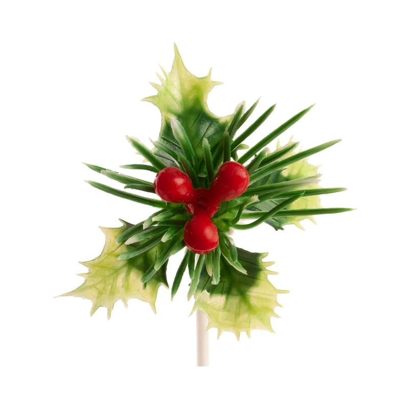 FLOR NAVIDAD CON PINCHO PLASTICO 3 MOD. 4,7CM