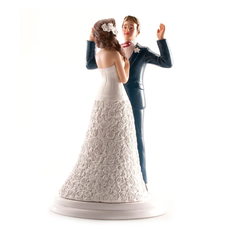 PAREJA DE BODA "MANOS ARRIBA" 20 CM