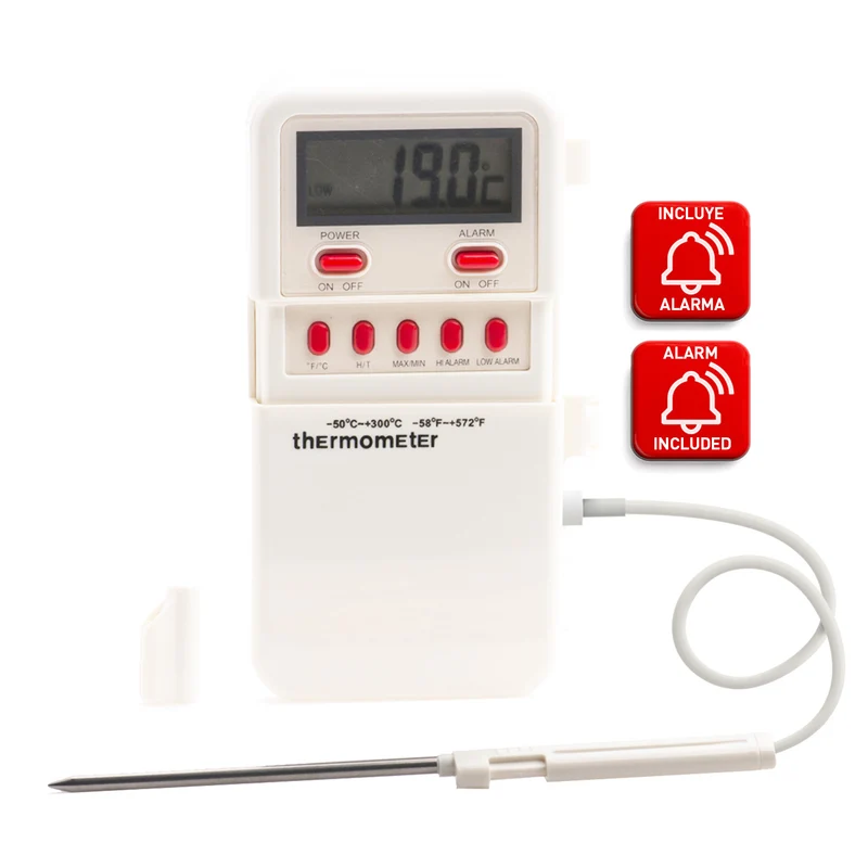 TERMÓMETRO DIGITAL CON ALARMA -50ºC +300ºC