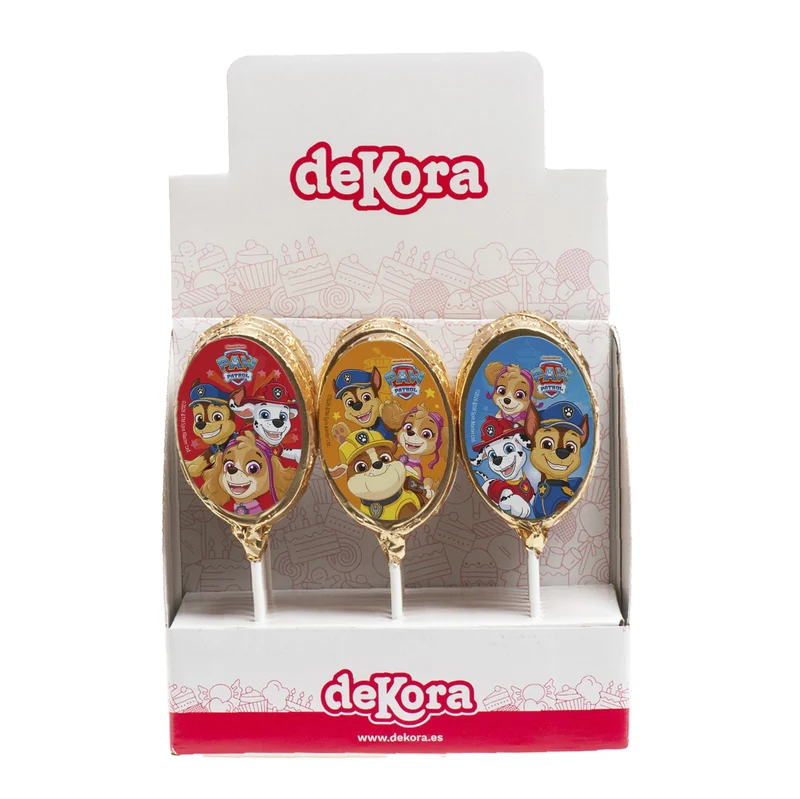 PIRULETAS CHOCOLATE SURTIDAS PAW PATROL 30GR