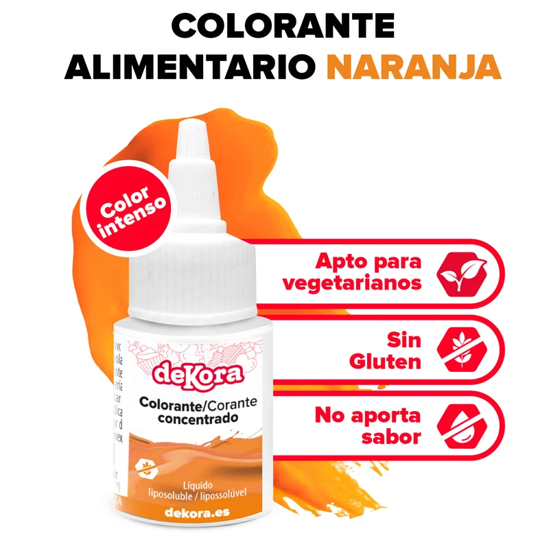 COLORANTE LIQUIDO LIPOSOLUBLE CONCENTRADO NARANJA 30ML