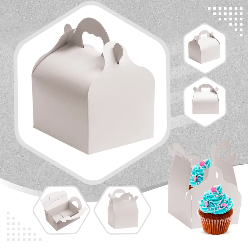 CAJA BLANCA CARTÓN CON ASAS DE PASTELERÍA 10X18X7CM