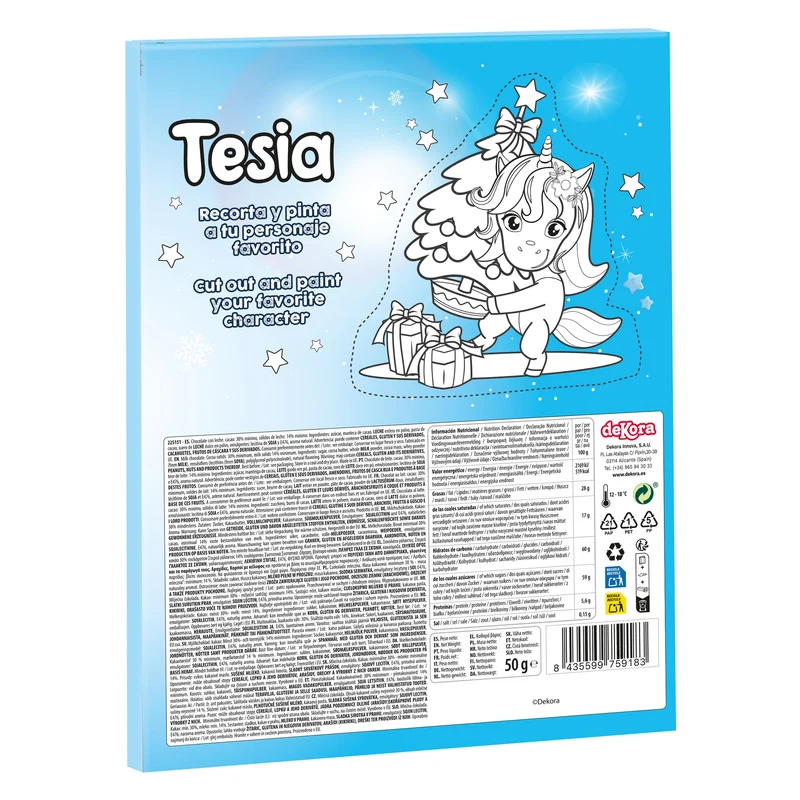 CALENDARIO CHOCOLATE TESIA EN LA NIEVE 50GR