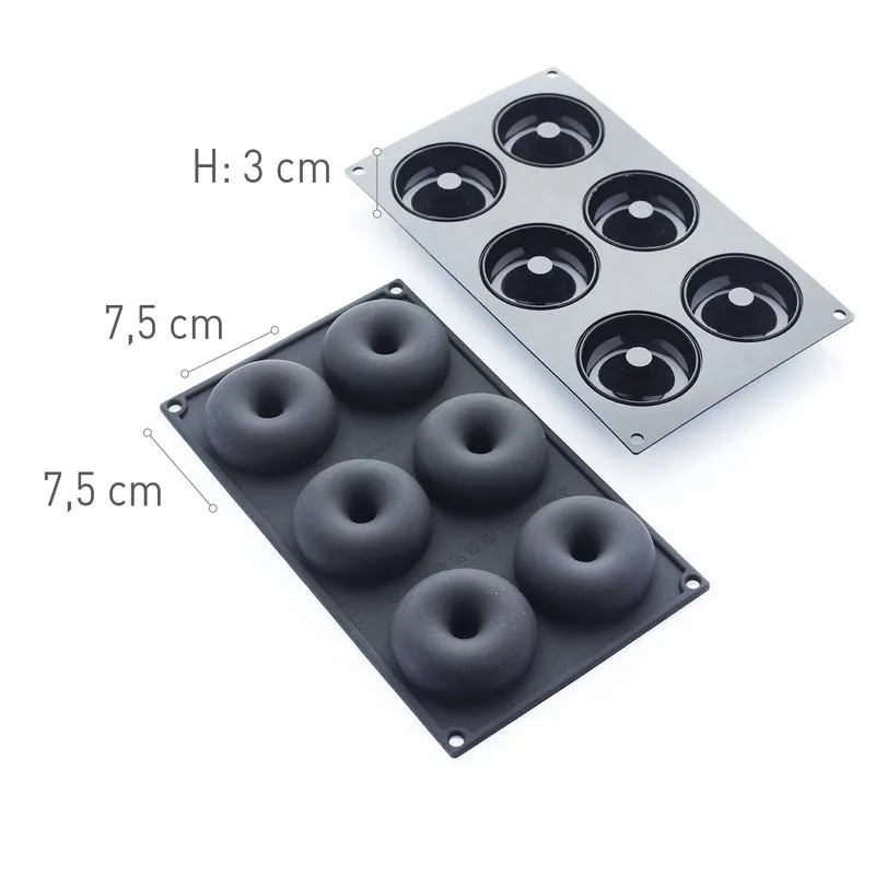 6 MOLDES DONUTS DIAM 75MM H30MM