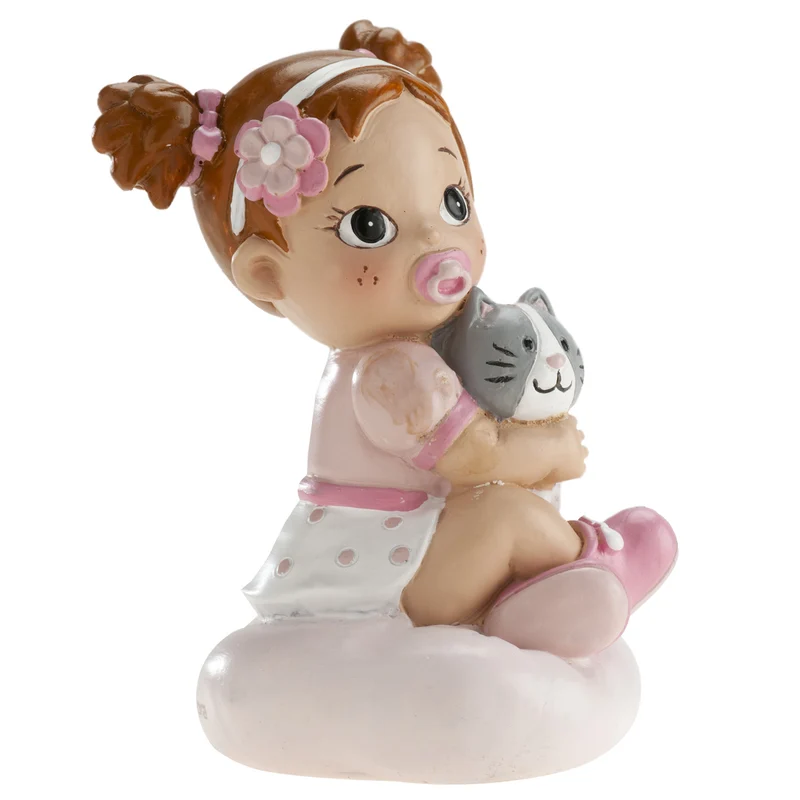 BAUTIZO NIÑA CON GATO 10CM