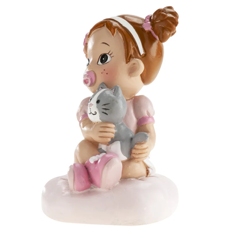 BAUTIZO NIÑA CON GATO 10CM