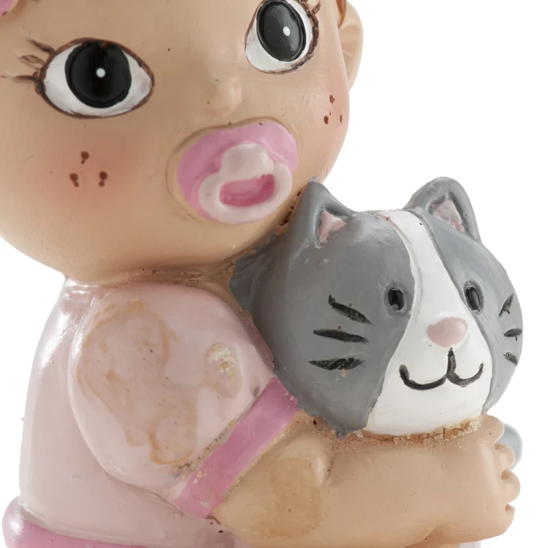 BAUTIZO NIÑA CON GATO 10CM