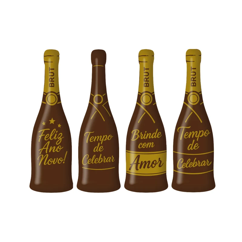 LETRERO CHOCO NEGRO SURTIDO CAVA FELIZ ANO NOVO 4 MOD 48UDS