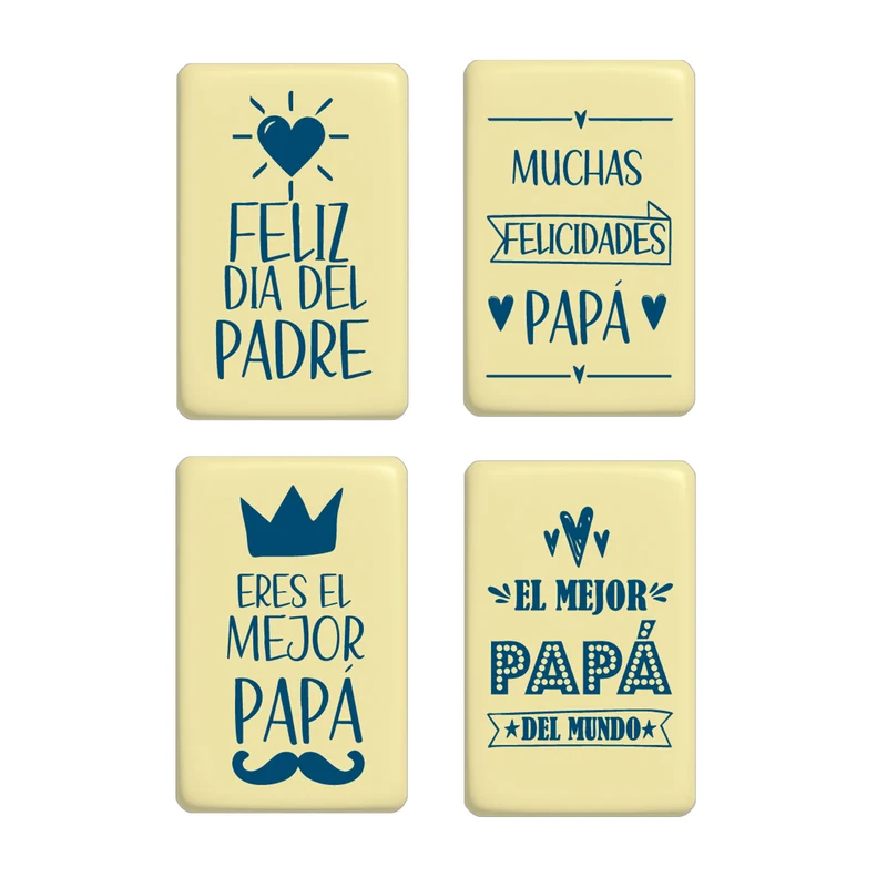 SURTIDO LETRERO CHOCO BLANCO FELIZ DÍA PAPÁ 40X26MM - 126 UD