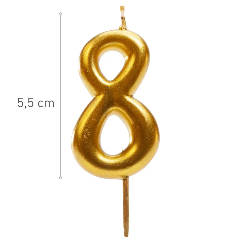 VELAS CUMPLEAÑOS COMIC ORO 5CM | Nº8