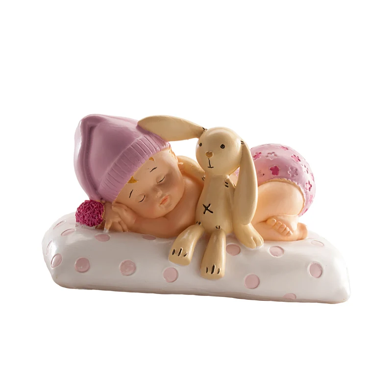 BAUTIZO BEBÉ CON PELUCHE ROSA