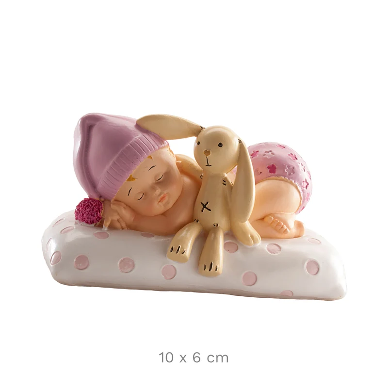 BAUTIZO BEBÉ CON PELUCHE ROSA