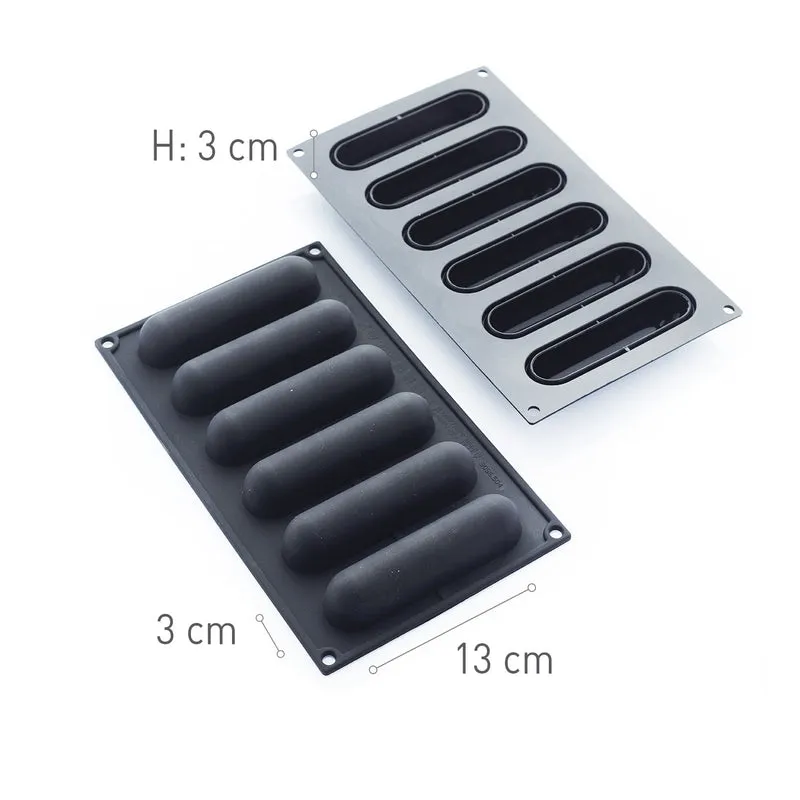 6 MOLDES ECLAIR 130X30 H28 MM