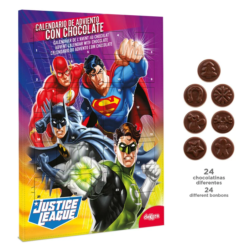 CALENDARIO CHOCOLATE LIGA DE LA JUSTICIA 50GR
