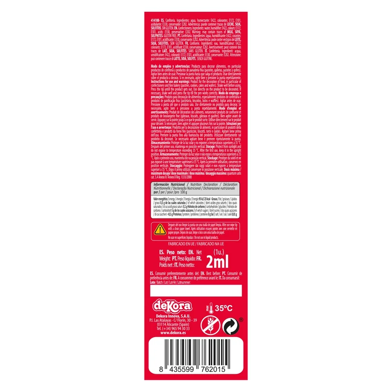 12 ROTULADORES TINTA COMESTIBLE REPOSTERIA ORO PERLADO