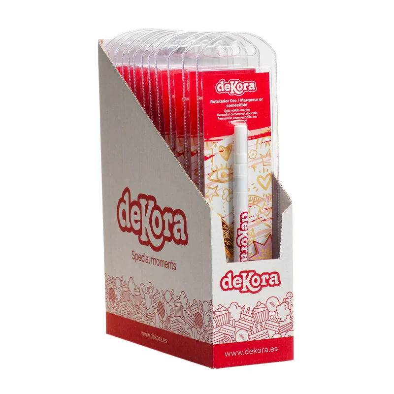 12 ROTULADORES TINTA COMESTIBLE REPOSTERIA ORO PERLADO