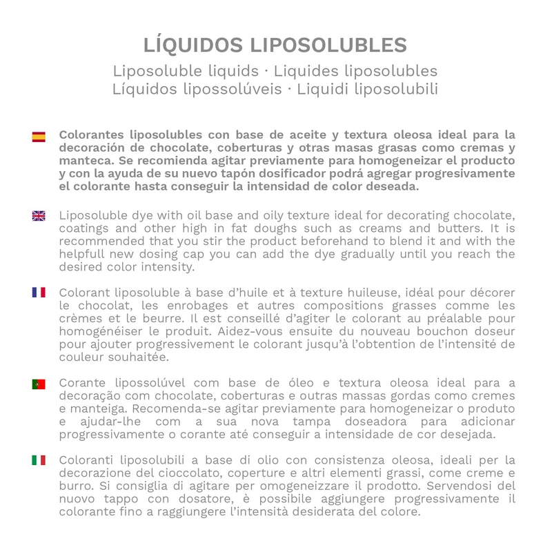 COLORANTE ALIMENTARIO LÍQUIDO LIPOSOLUBLE BLANCO 100GR SIN E171