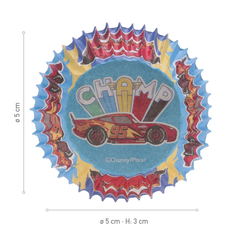 BLISTER 25 CÁPSULAS CUPCAKE CARS Ø 5CM H 3CM