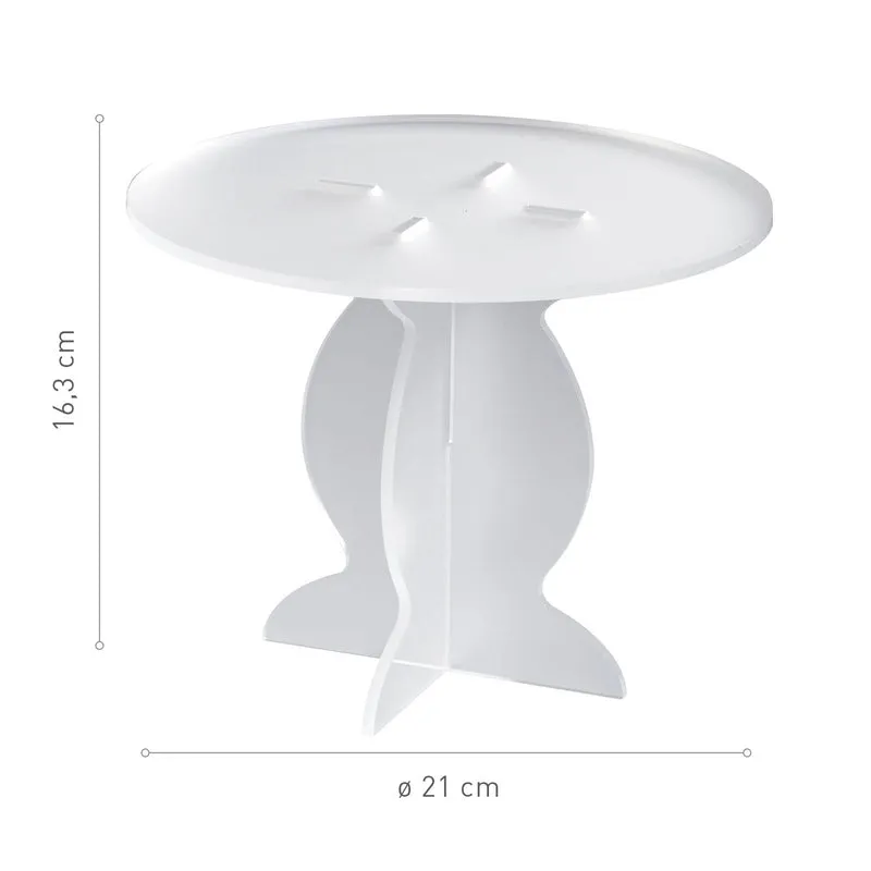 MINI SOPORTE PLEXIGLAS BLANCO Ø 21CM H 16.3CM