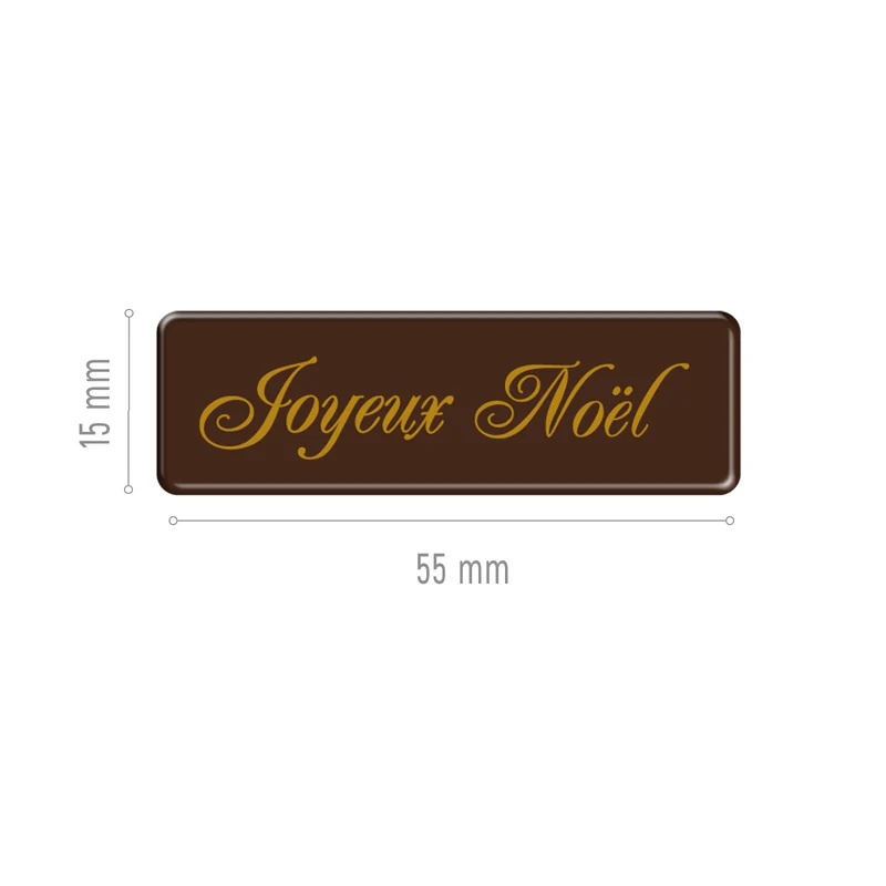 LETRERO CHOCOLATE NEGRO JOYEUX NOËL 54X17MM