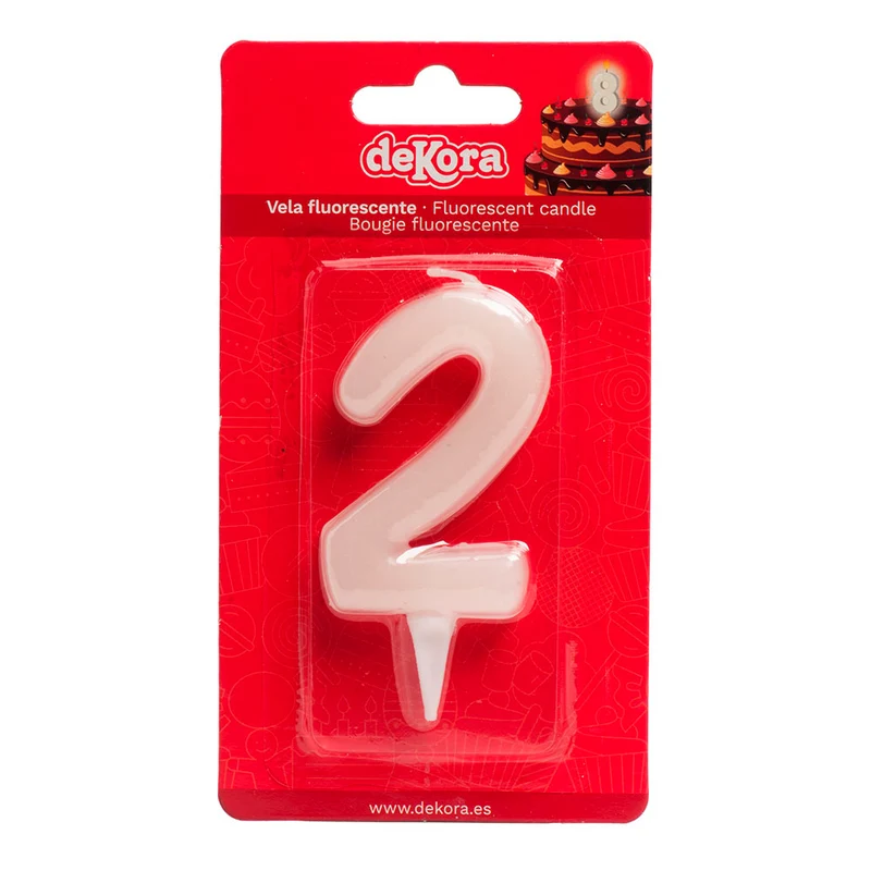 DISPLAY 12 VELAS Nº2 FLUORESCENTE 6CM