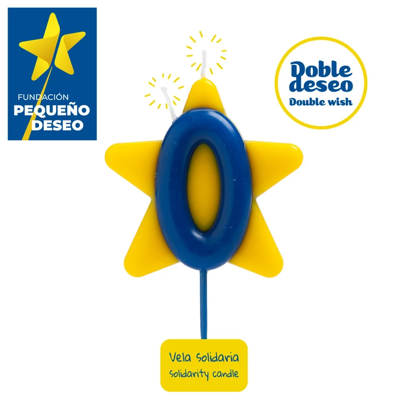 VELA CUMPLEAÑOS SOLIDARIA ESTRELLA DOBLE DESEO | Nº0
