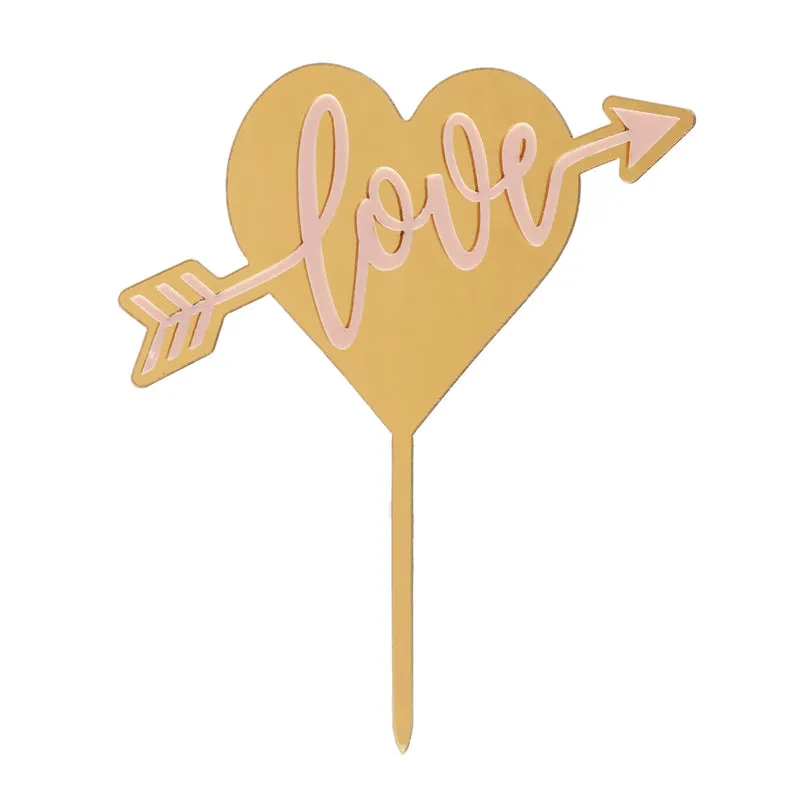CAKE TOPPER LOVE ROSA 13X11CM