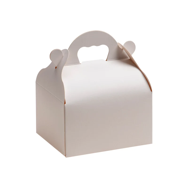 CAJA BLANCA CARTÓN CON ASAS DE PASTELERÍA 10X12X7CM