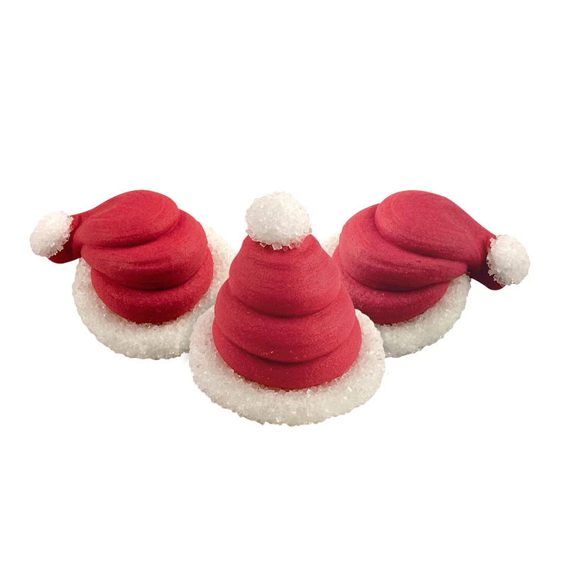 DECORACIÓN AZÚCAR 3D GORROS PAPA NOEL 3 CM