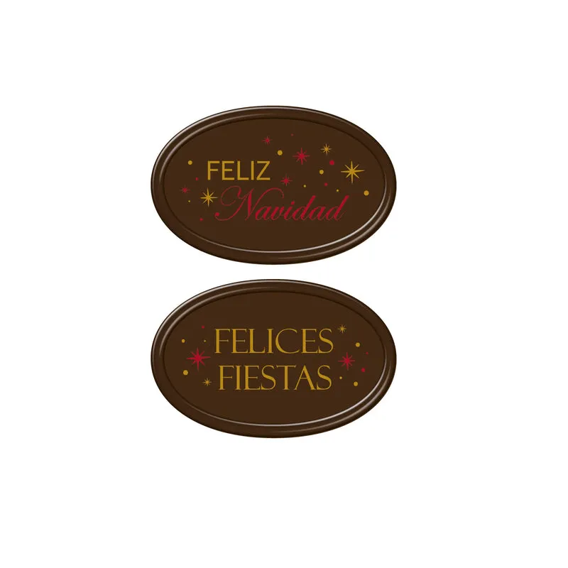 LETRERO DE CHOCOLATE NEGRO SURTIDO FELIZ NAVIDAD 2 MOD 60UDS