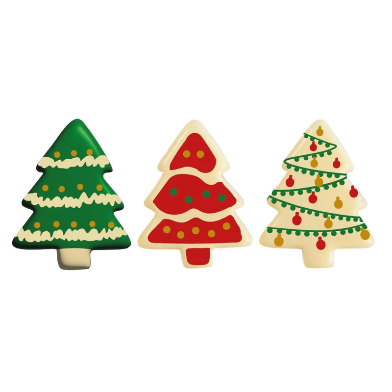 DECORACIÓN CHOCOLATE BLANCO SURTIDO ÁRBOLES NAVIDAD 34X27MM