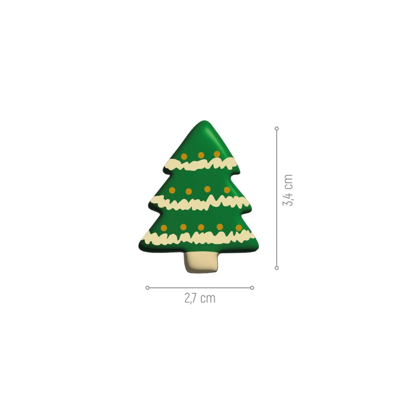 DECORACIÓN CHOCOLATE BLANCO SURTIDO ÁRBOLES NAVIDAD 34X27MM