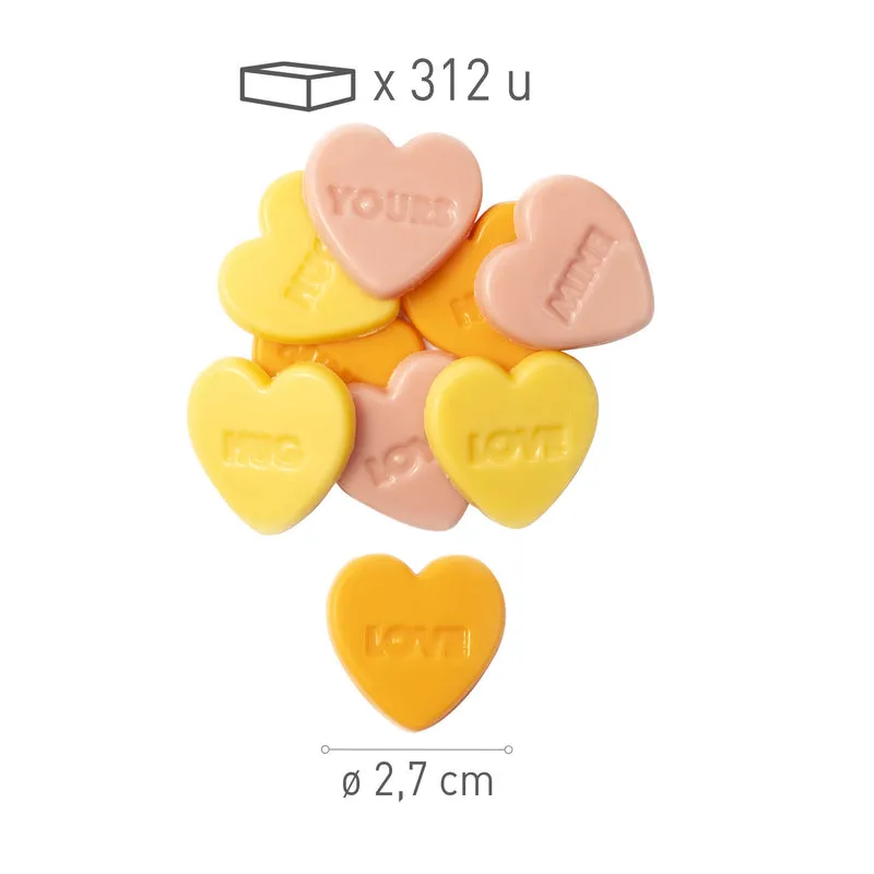 SURTIDO CORAZÓN CHOCO MENSAJES AMOR Ø 27MM
