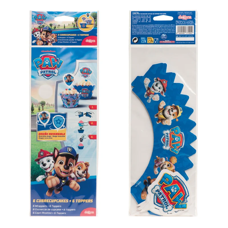 KIT DECORACIÓN CUPCAKE CON TOPPERS PAW PATROL