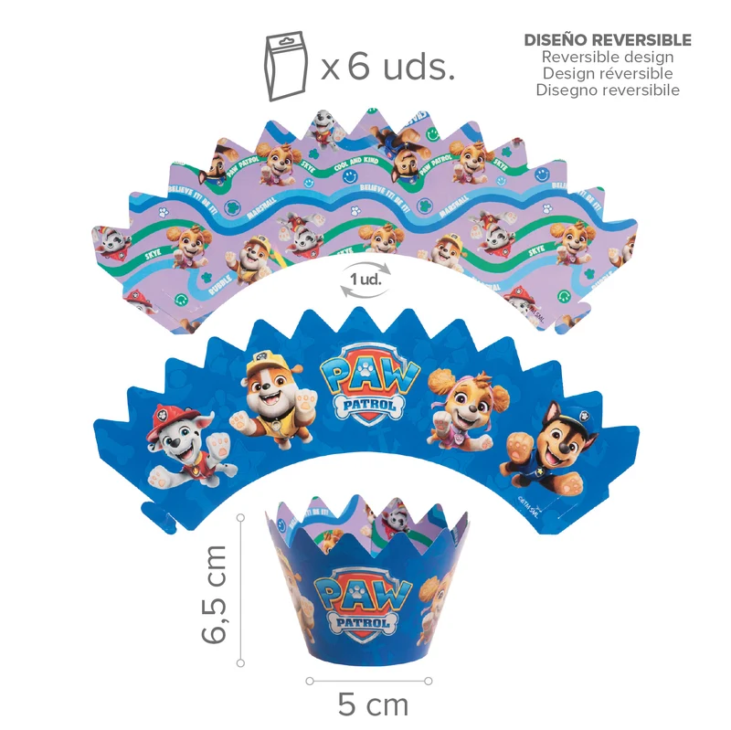 KIT DECORACIÓN CUPCAKE CON TOPPERS PAW PATROL